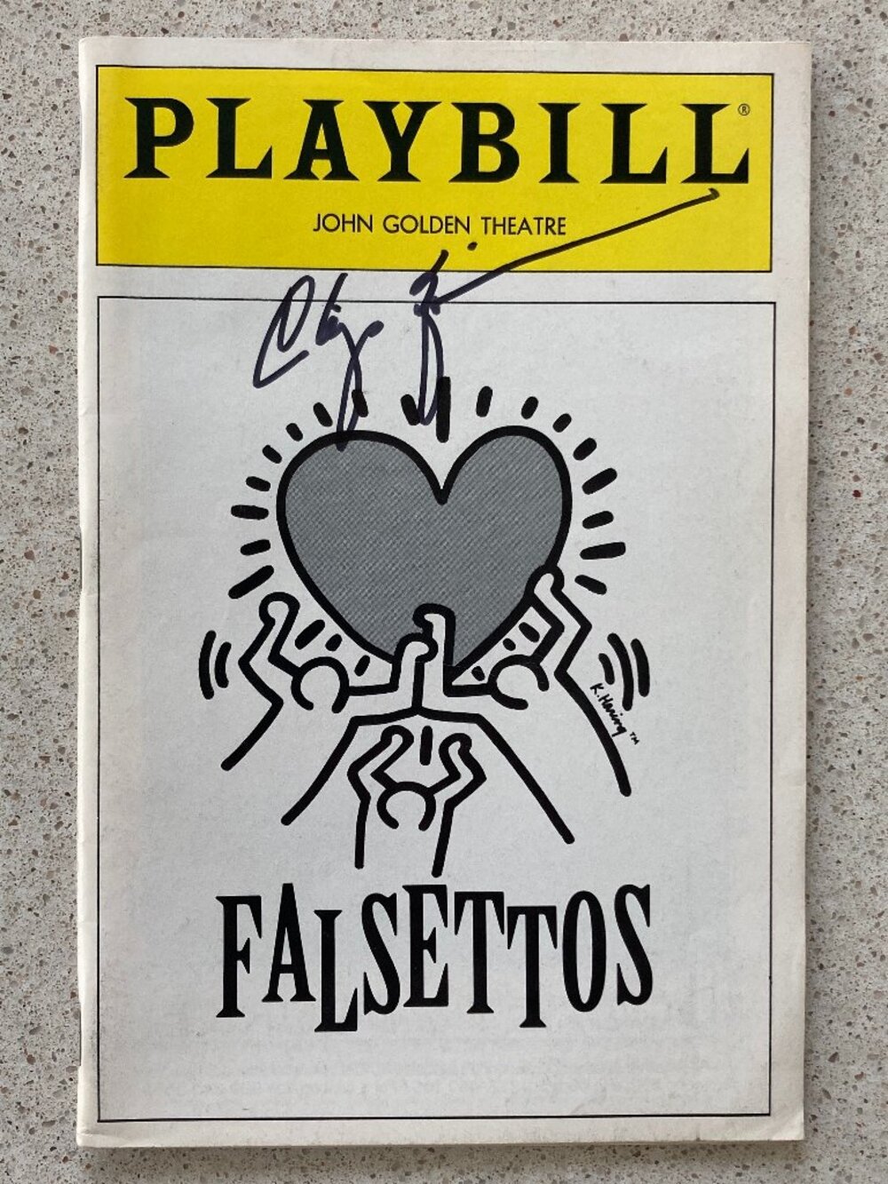CHIP ZIEN (Only) Signed Playbill Falsettos MICHAEL RUPERT STEPHEN BOGARDUS 1992